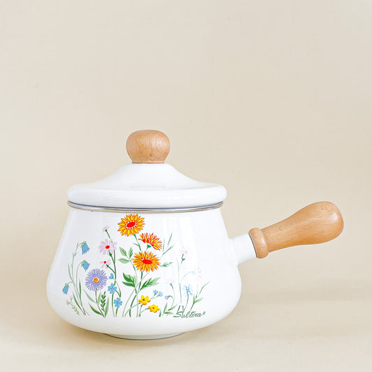 Pastel flowers fondue dish