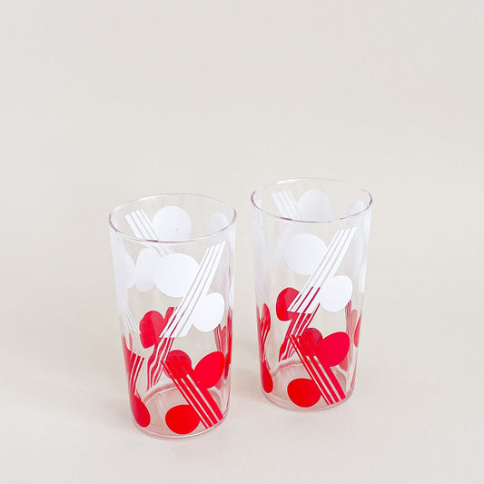 Red and white glasses