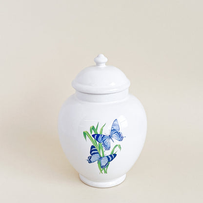 Butterfly ceramic ginger jar