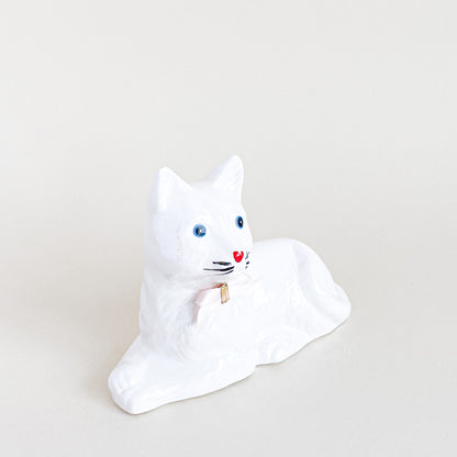 Iridescent white cat